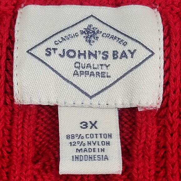 St John's Bay Red Cable Knit Sweater Women's Size 3X‎ - Picture 4 of 7
